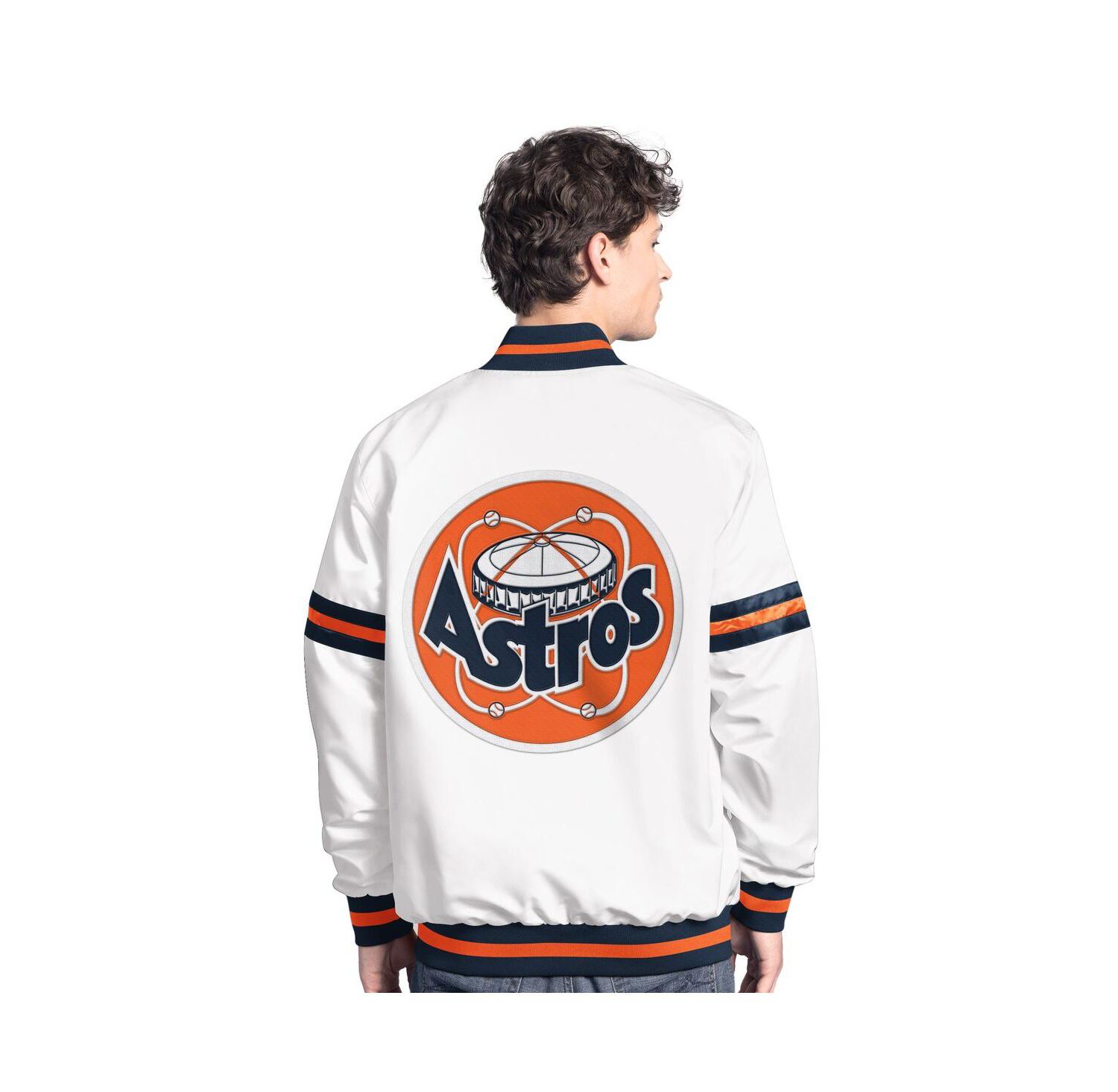 Men's White Houston Astros Cooperstown Scout Full-Snap Varsity Jacket