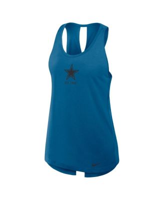 Women's Navy Dallas Cowboys Glory Crisscross Performance Tank Top