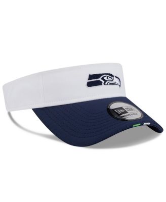 Men's White/College Navy Seattle Seahawks 2025 NFL Training Camp Adjustable Visor Hat