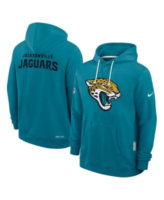 Men's Teal Jacksonville Jaguars Sideline Initial Home Performance Pullover Hoodie