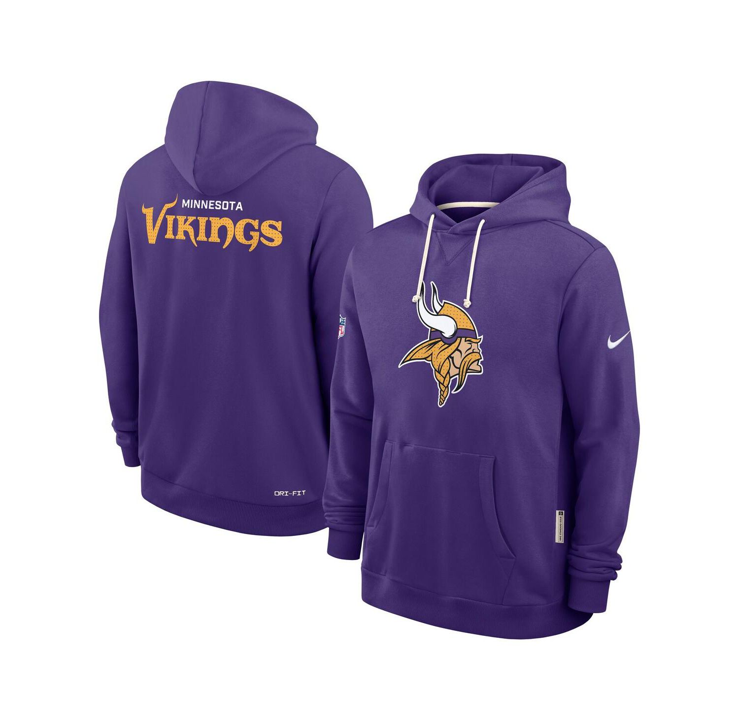 Men's Purple Minnesota Vikings Sideline Initial Home Performance Pullover Hoodie