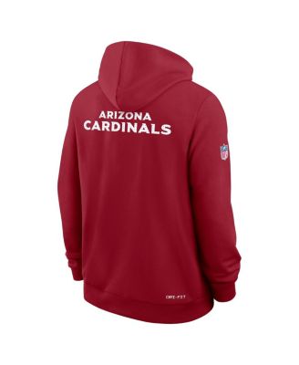 Men's Cardinal Arizona Cardinals Sideline Initial Home Performance Pullover Hoodie
