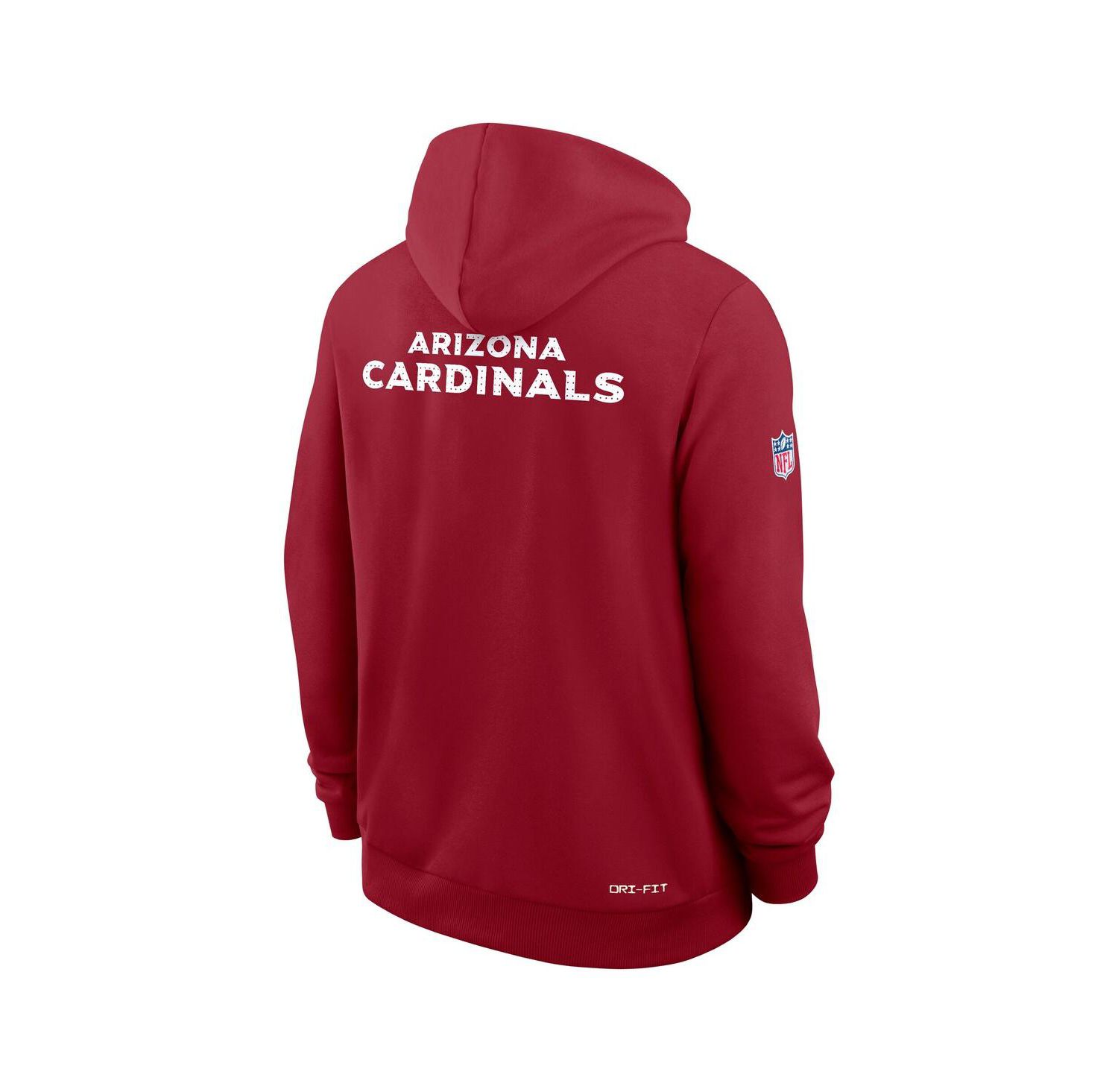 Men's Cardinal Arizona Cardinals Sideline Initial Home Performance Pullover Hoodie