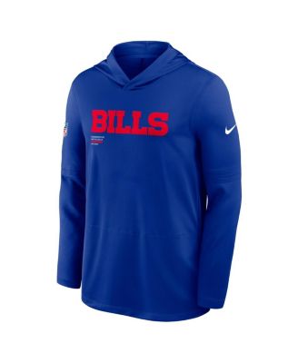 Men's Royal Buffalo Bills Sideline Pure Fury Performance Long Sleeve Hoodie T-Shirt