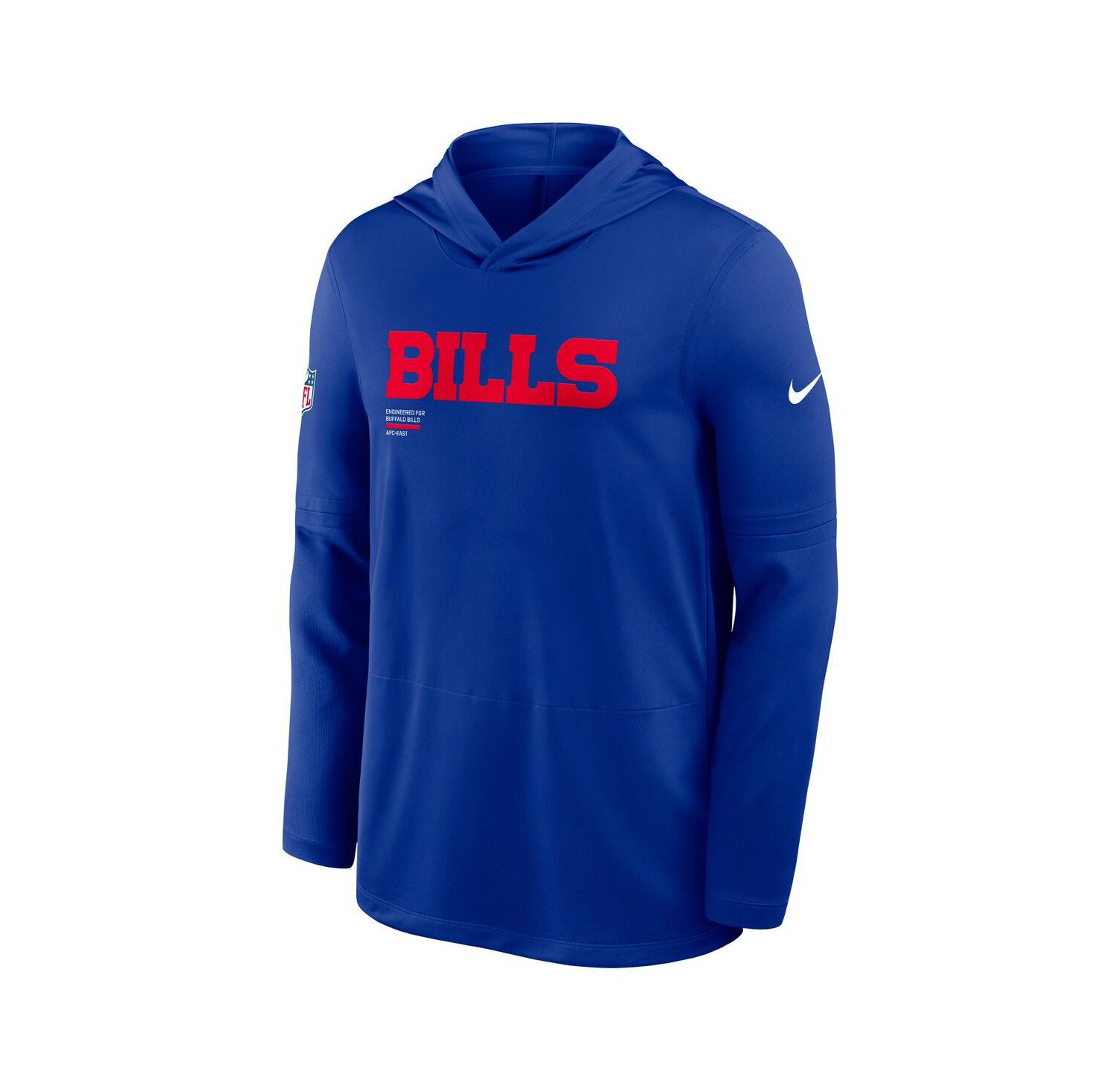Men's Royal Buffalo Bills Sideline Pure Fury Performance Long Sleeve Hoodie T-Shirt