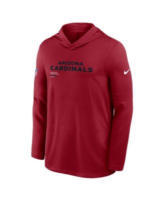 Men's Cardinal Arizona Cardinals Sideline Pure Fury Performance Long Sleeve Hoodie T-Shirt