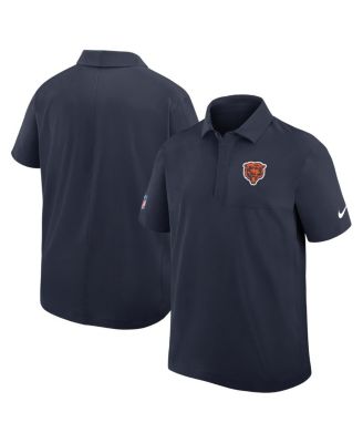 Men's Navy Chicago Bears Sideline City Pride Woven Performance Polo Shirt
