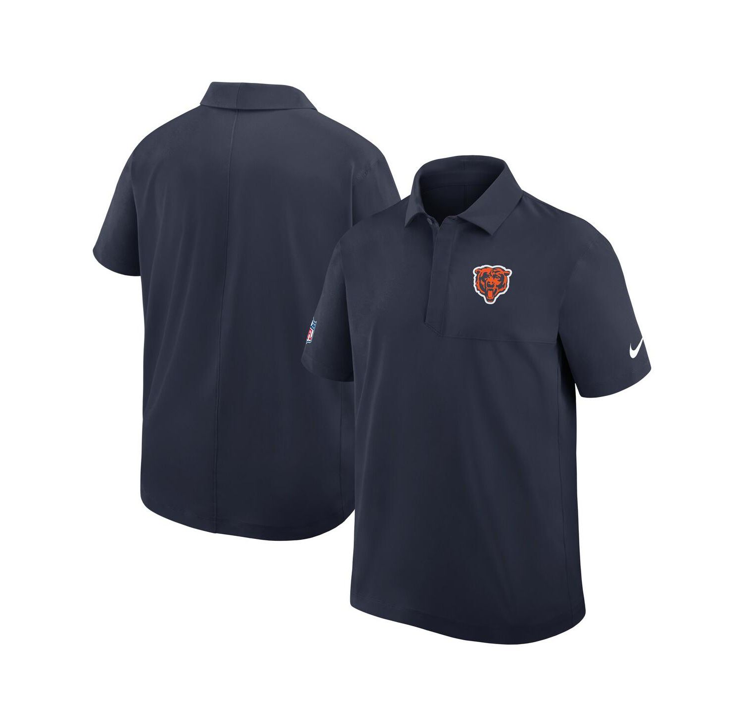 Men's Navy Chicago Bears Sideline City Pride Woven Performance Polo Shirt