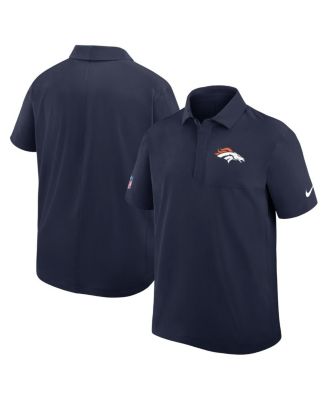 Men's Navy Denver Broncos Sideline City Pride Woven Performance Polo Shirt