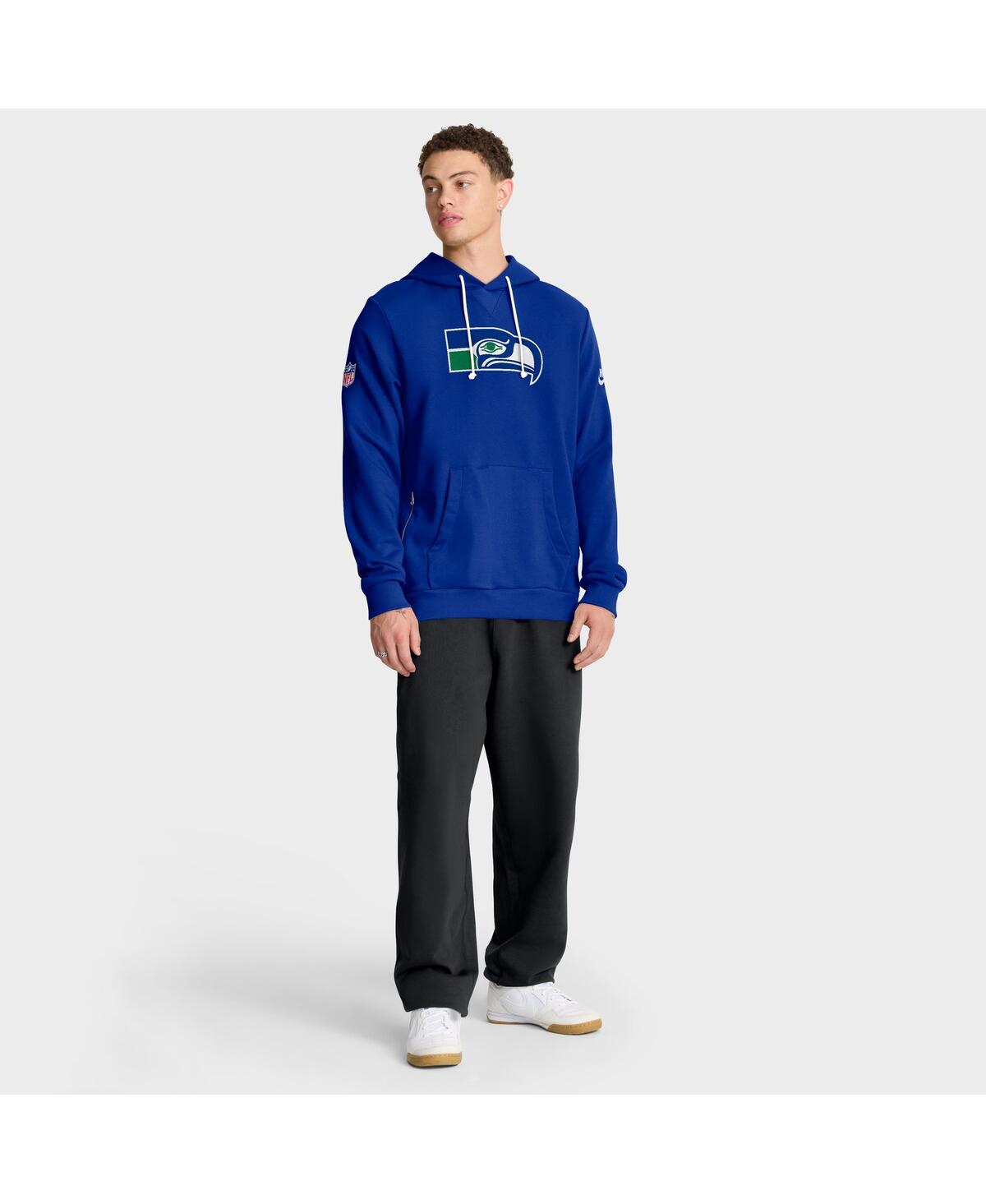 Nike Seattle Seahawks Alt Offensive Set Play Sideline  Men's Dri-fit Nfl Pullover Hoodie In Blue