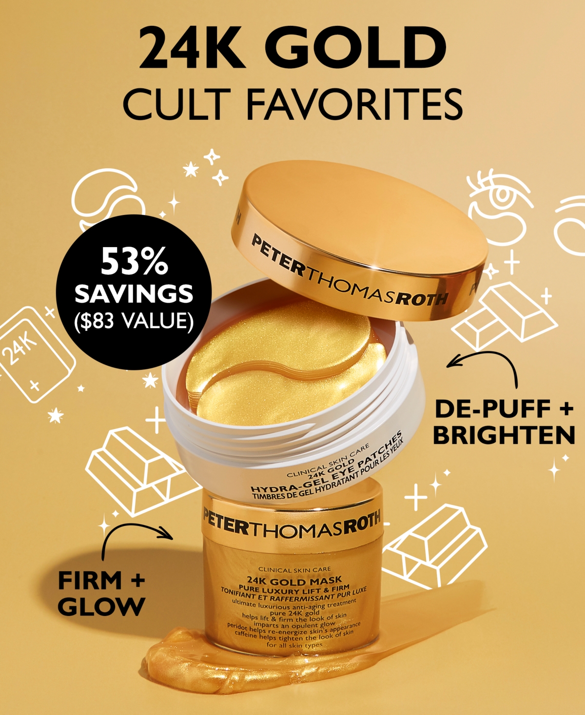 Peter Thomas Roth 2-pc. 24k Gold Glow-up Skincare Set In Transparent