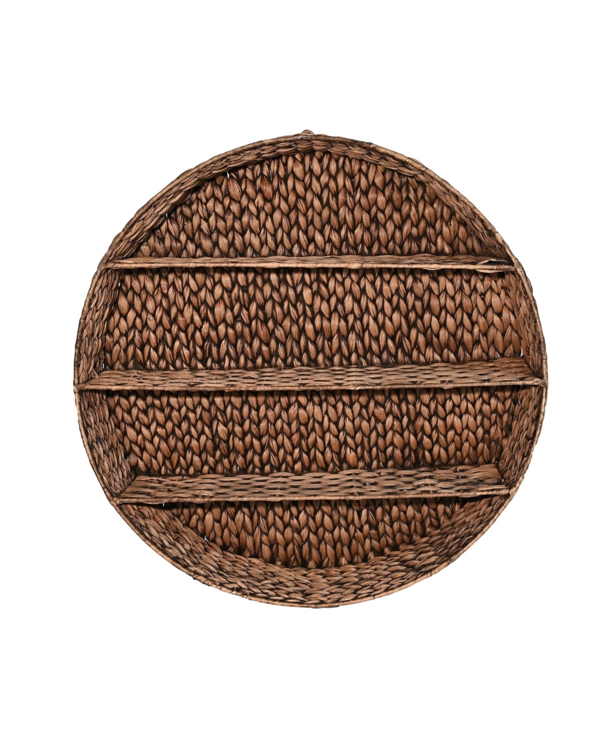 Annulus 24.61&#x22; 3-Shelf Circular Hand-Woven Hyacinth Wall Rack - Brown