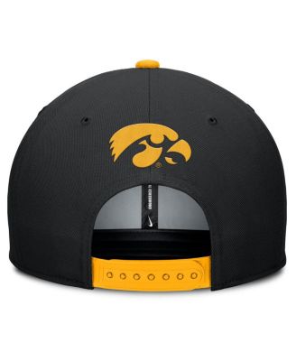 Men's Black/Gold Iowa Hawkeyes 2025 Sideline Campus Pro Local Snapback Hat