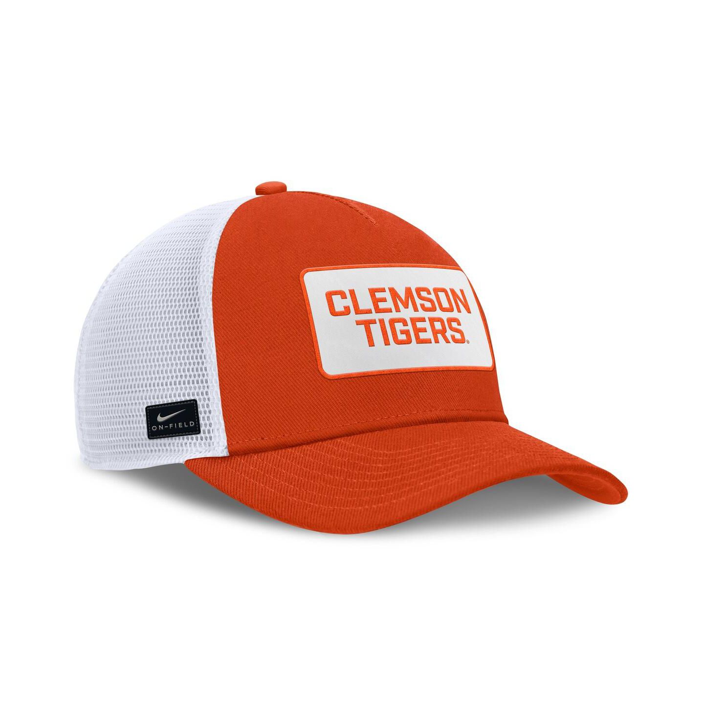 Мужская кепка Nike Orange/White Clemson Tigers 2025 On-Field Rise Patch Trucker Adjustable Hat — фото 3