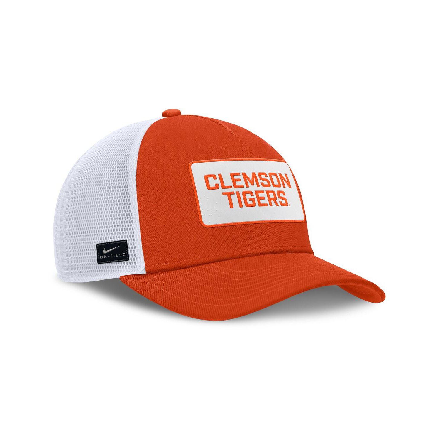 Men's Orange/White Clemson Tigers 2025 On-Field Rise Patch Trucker Adjustable Hat