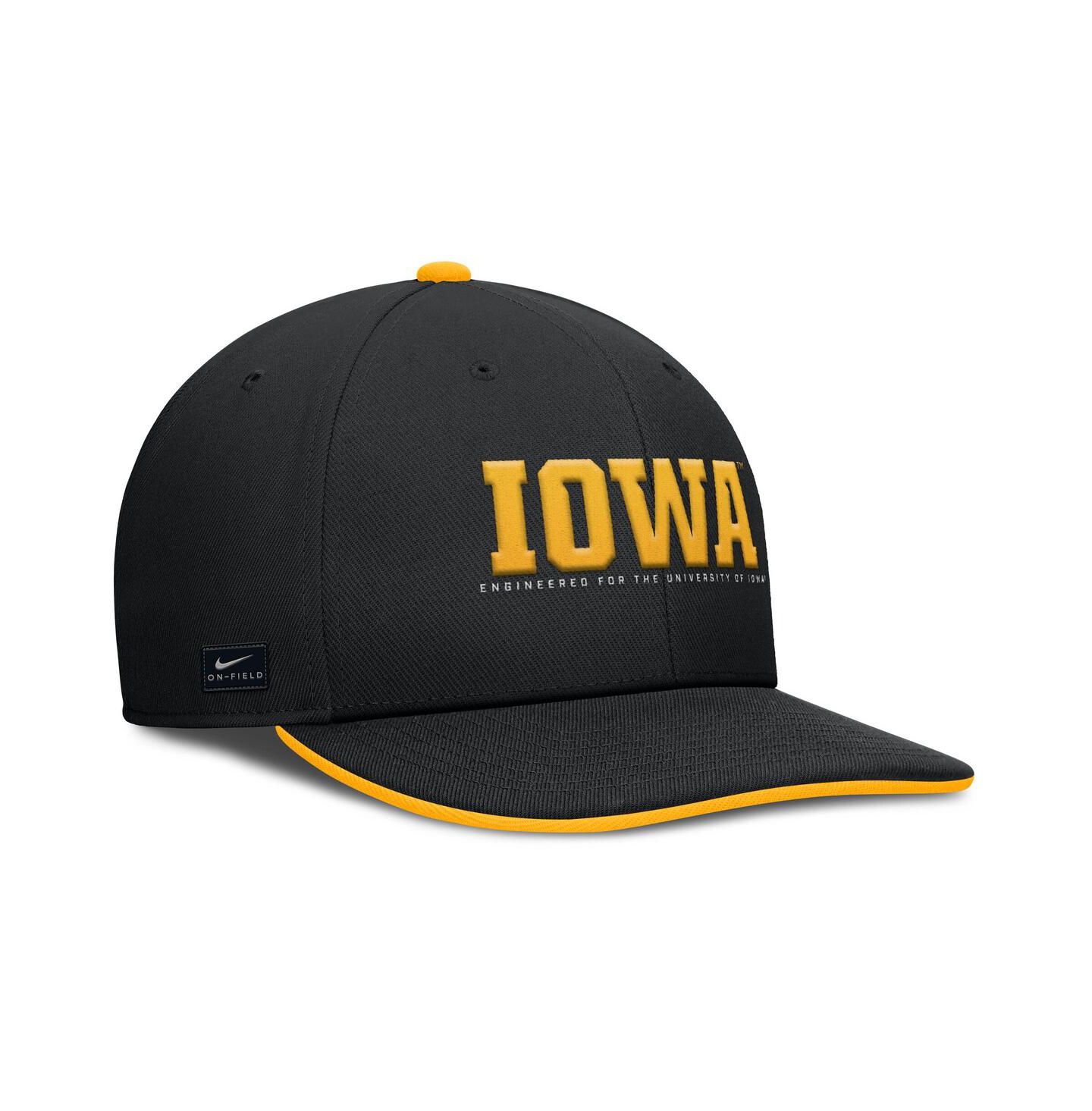 Мужская кепка Nike Black Iowa Hawkeyes 2025 On-Field Pro Performance Adjustable Hat — фото 3