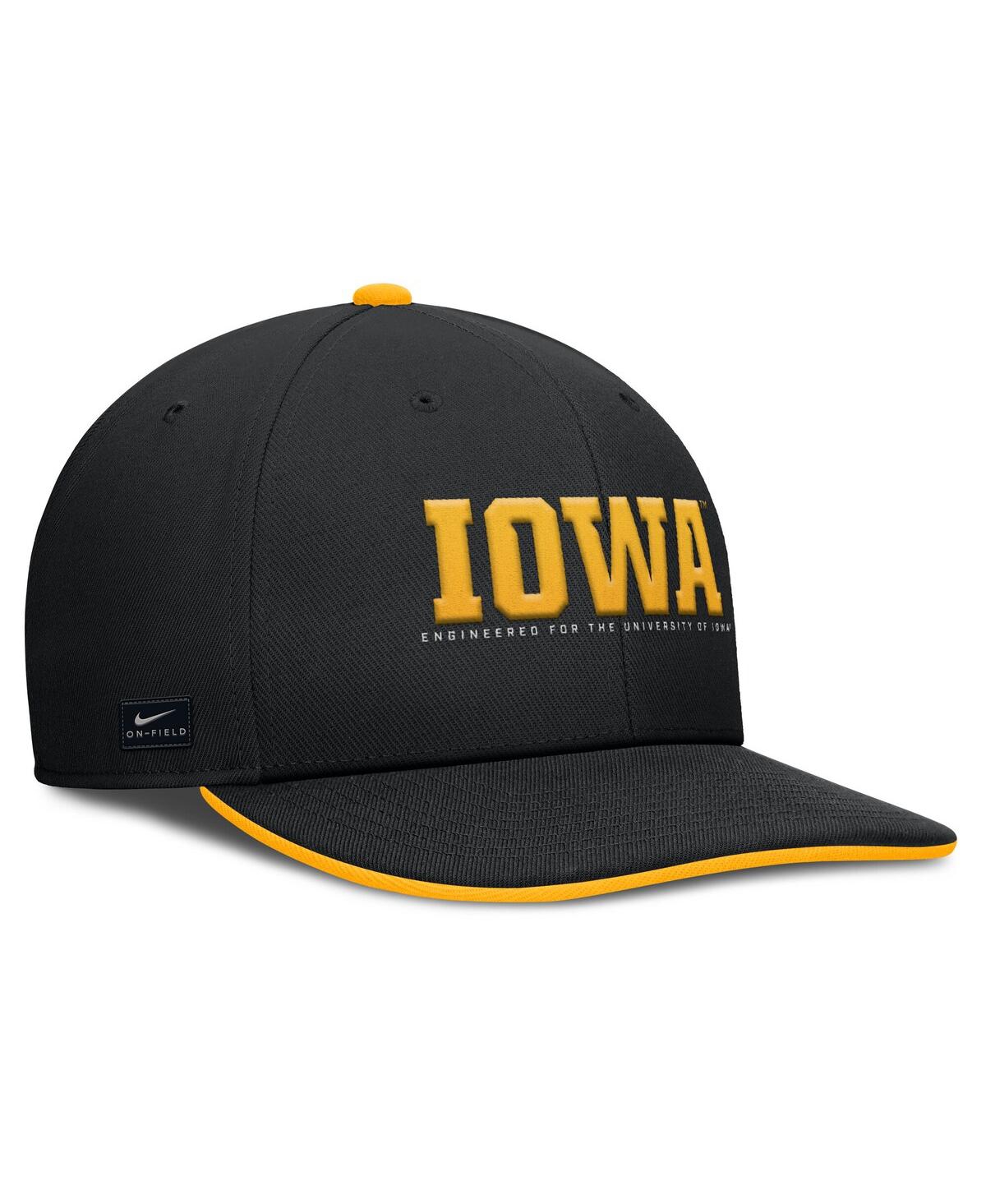 Nike Black Iowa Hawkeyes 2025 On-field Pro Performance Adjustable Hat In Black