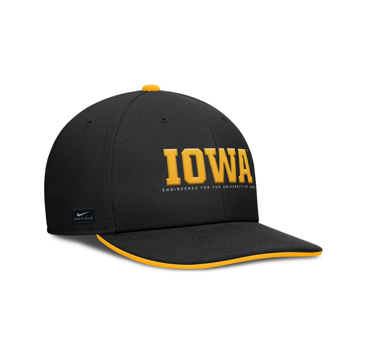 Men's Black Iowa Hawkeyes 2025 On-Field Pro Performance Adjustable Hat
