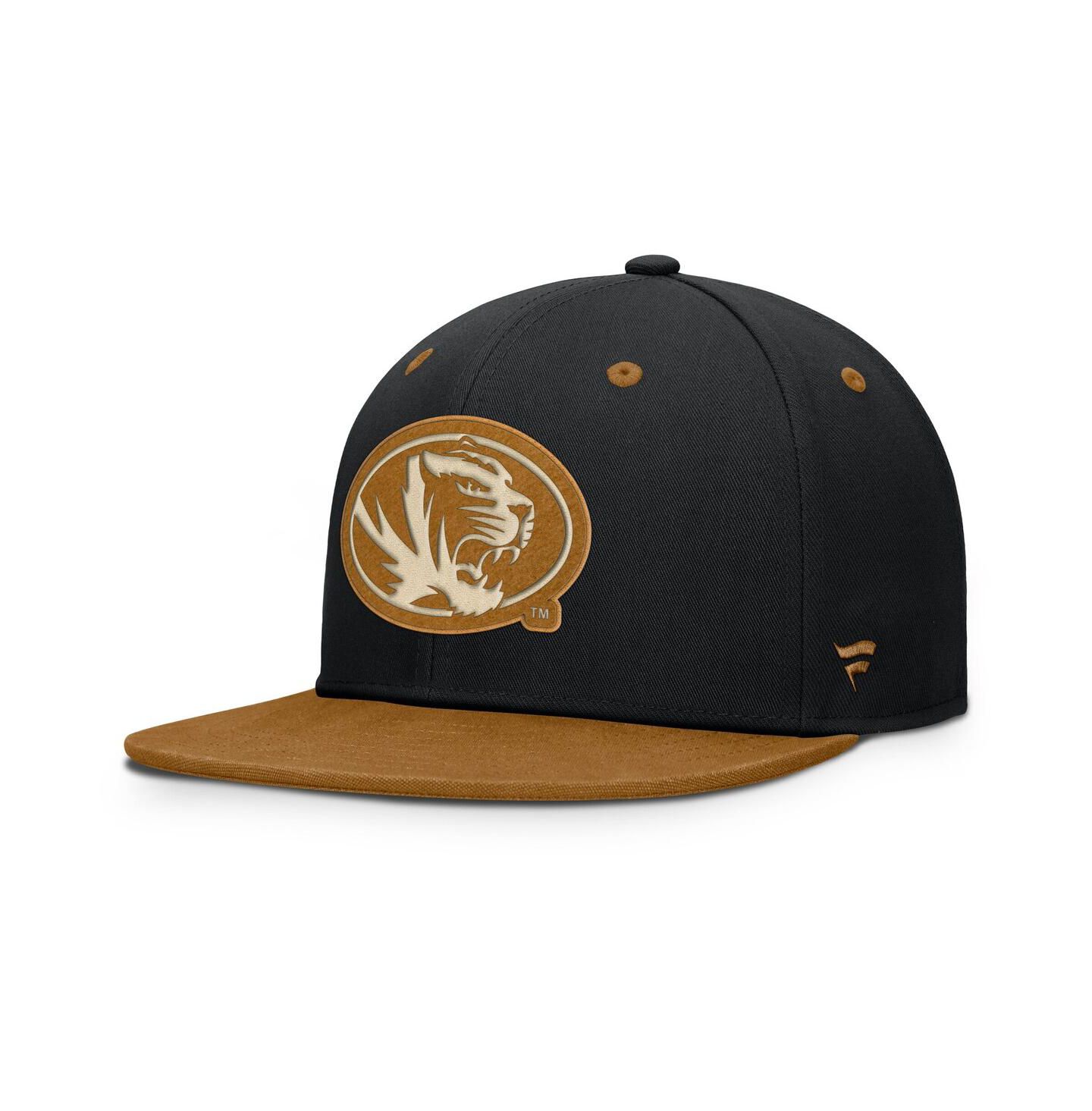 Мужская кепка Fanatics Black/Brown Missouri Tigers Noboa Fitted Hat — фото 1