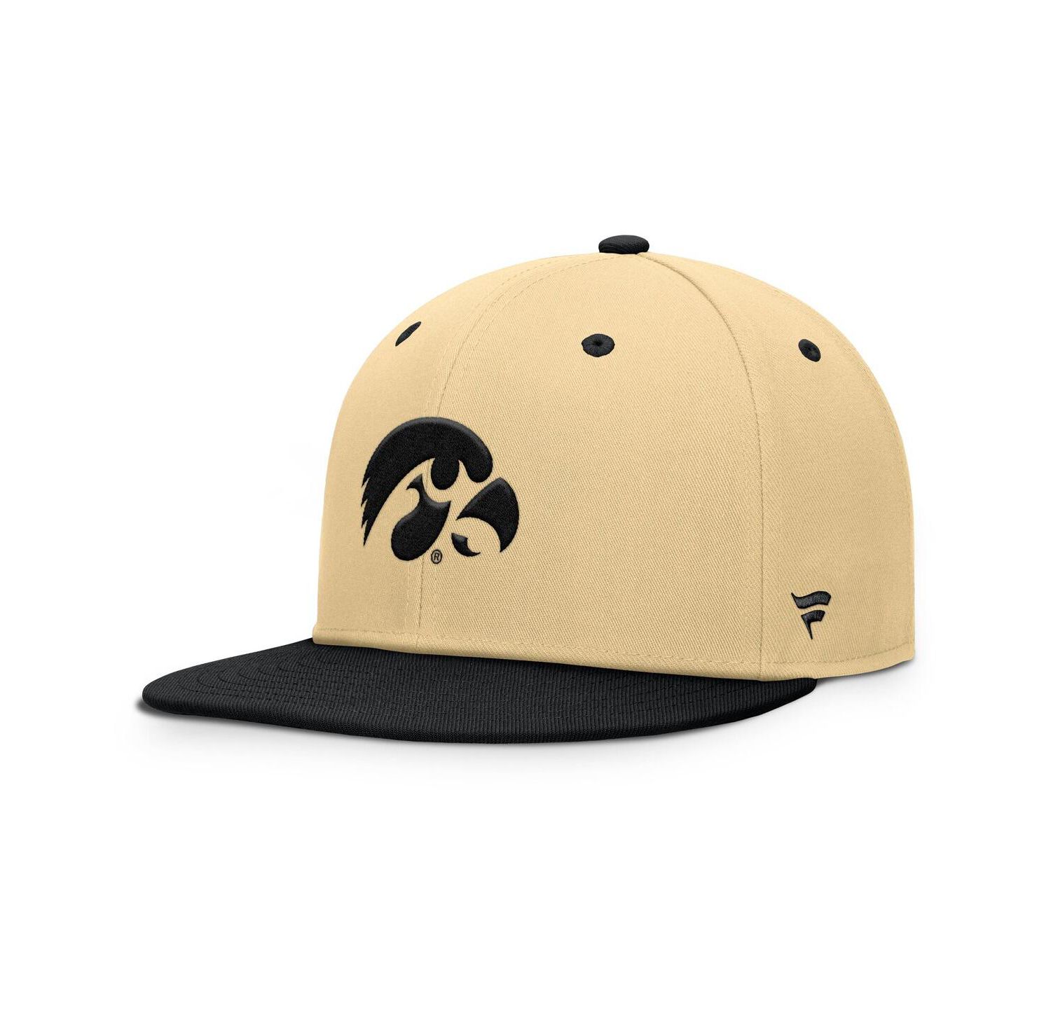 Men's Khaki/Black Iowa Hawkeyes Balance Fitted Hat
