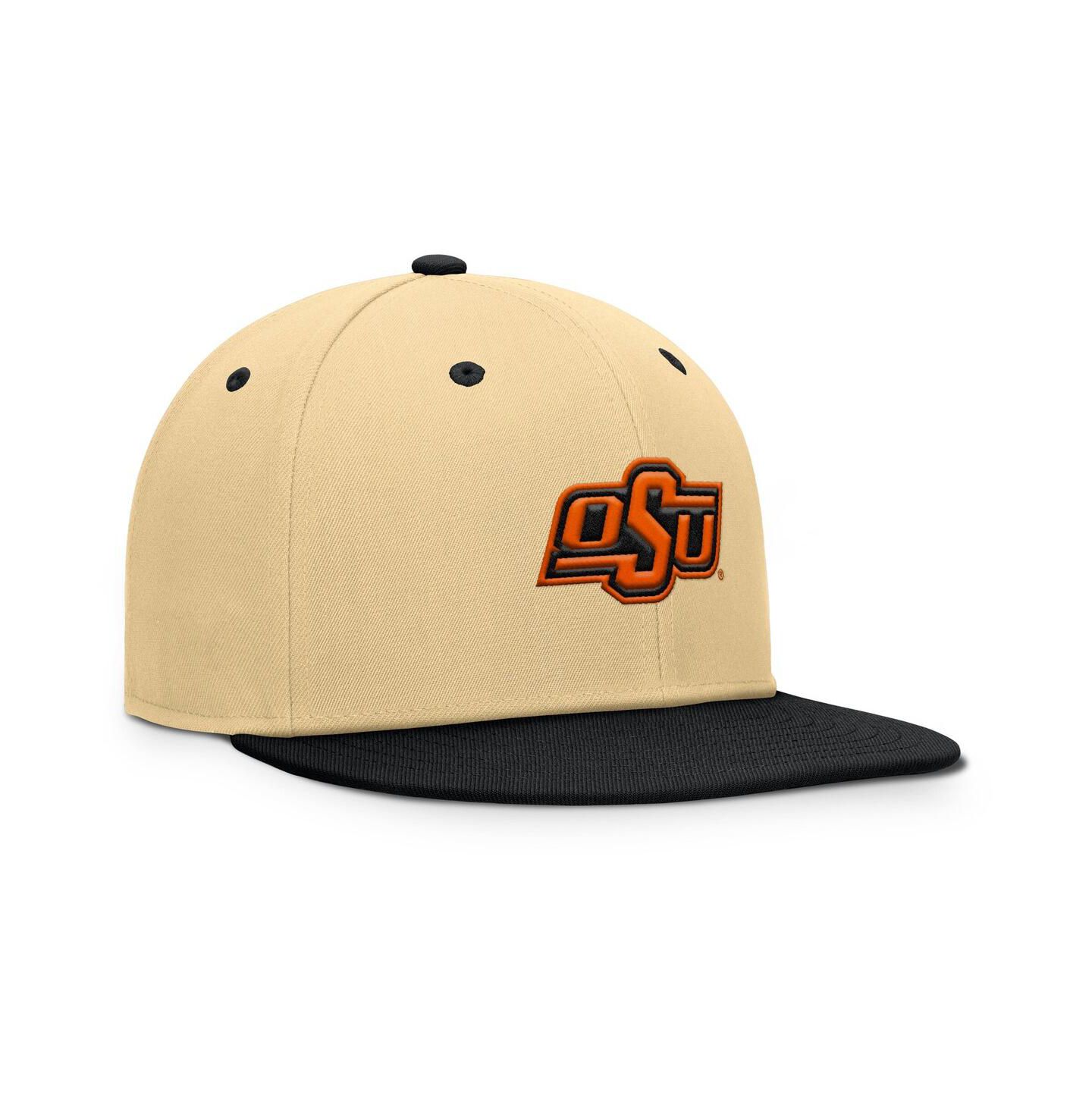 Мужская кепка Fanatics Khaki/Black Oklahoma State Cowboys Balance Fitted Hat — фото 3