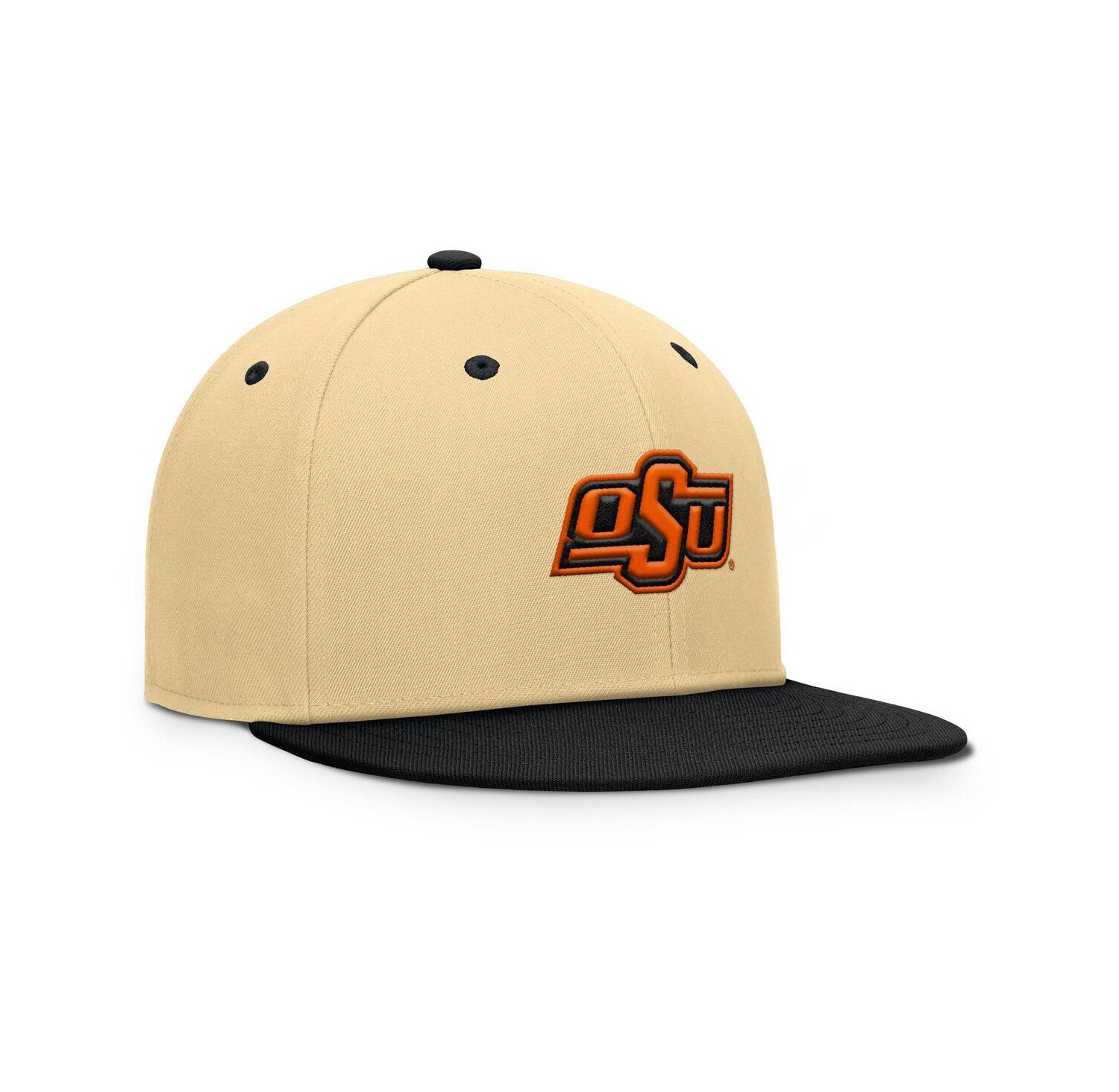 Men's Khaki/Black Oklahoma State Cowboys Balance Fitted Hat