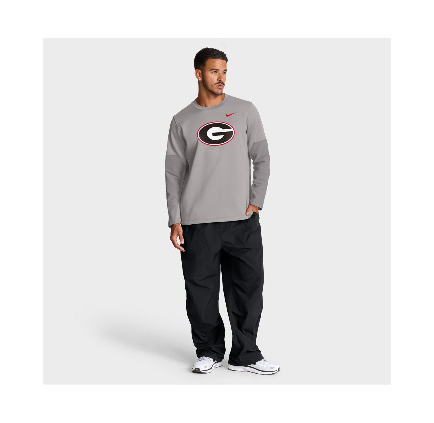 Men's Gray Georgia Bulldogs 2025 Sideline Coach Performance Long Sleeve T-Shirt