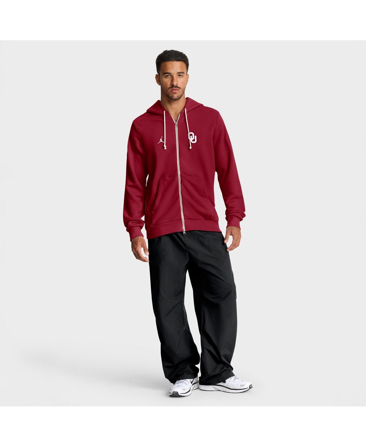 Jordan Men's Oklahoma Sideline  Brand Dri-fit College Full-zip Hoodie In Red