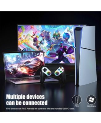 LED Wireless Controller for PS5, Compatible with PS5 Pro/Slim/PC, Dual Vibration, Turbo, 6-Axis Motion, 3.5mm Audio Jack, Speaker & Customizable Colors