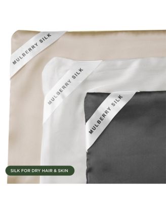 DualSilk Pillowcase, 22-Momme 100% Mulberry Silk & Eucalyptus Blend, Soft, Breathable & Luxurious – Standard Size