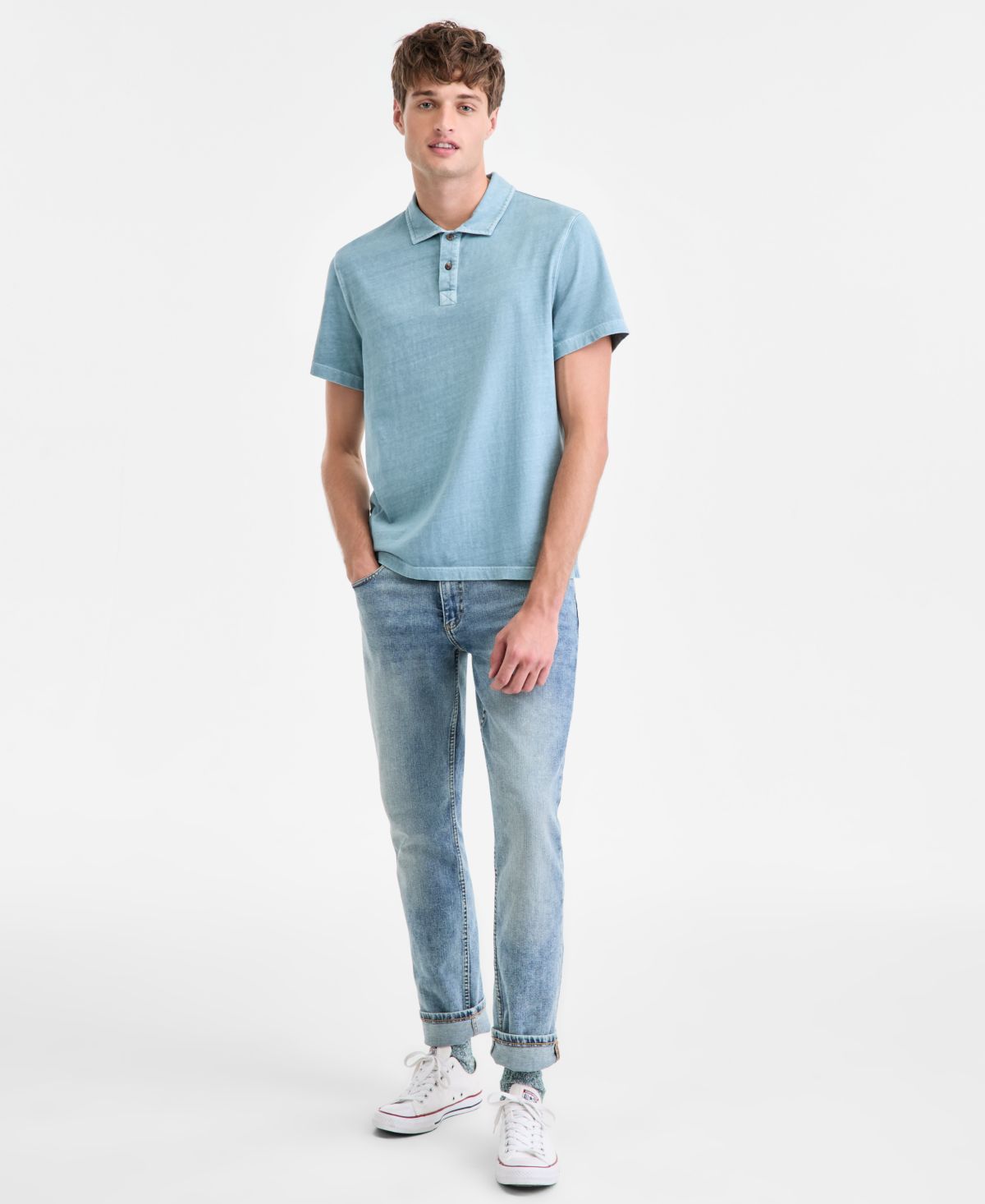 Мужская выцветшая на солнце рубашка поло с коротким рукавом и джинсы прямого кроя Durango, эксклюзивно в Macy's