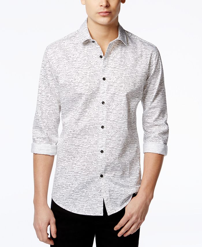 Alfani Men's Slim Craven Dash-Print Long-Sleeve Shirt, Created for Macy ...