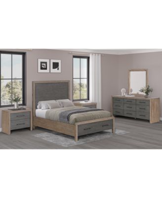 Portmore 3pc Queen Storage Set (Panel Bed, Dresser & 2-Drawer Nightstand with soft close drawers), Created for Macy's