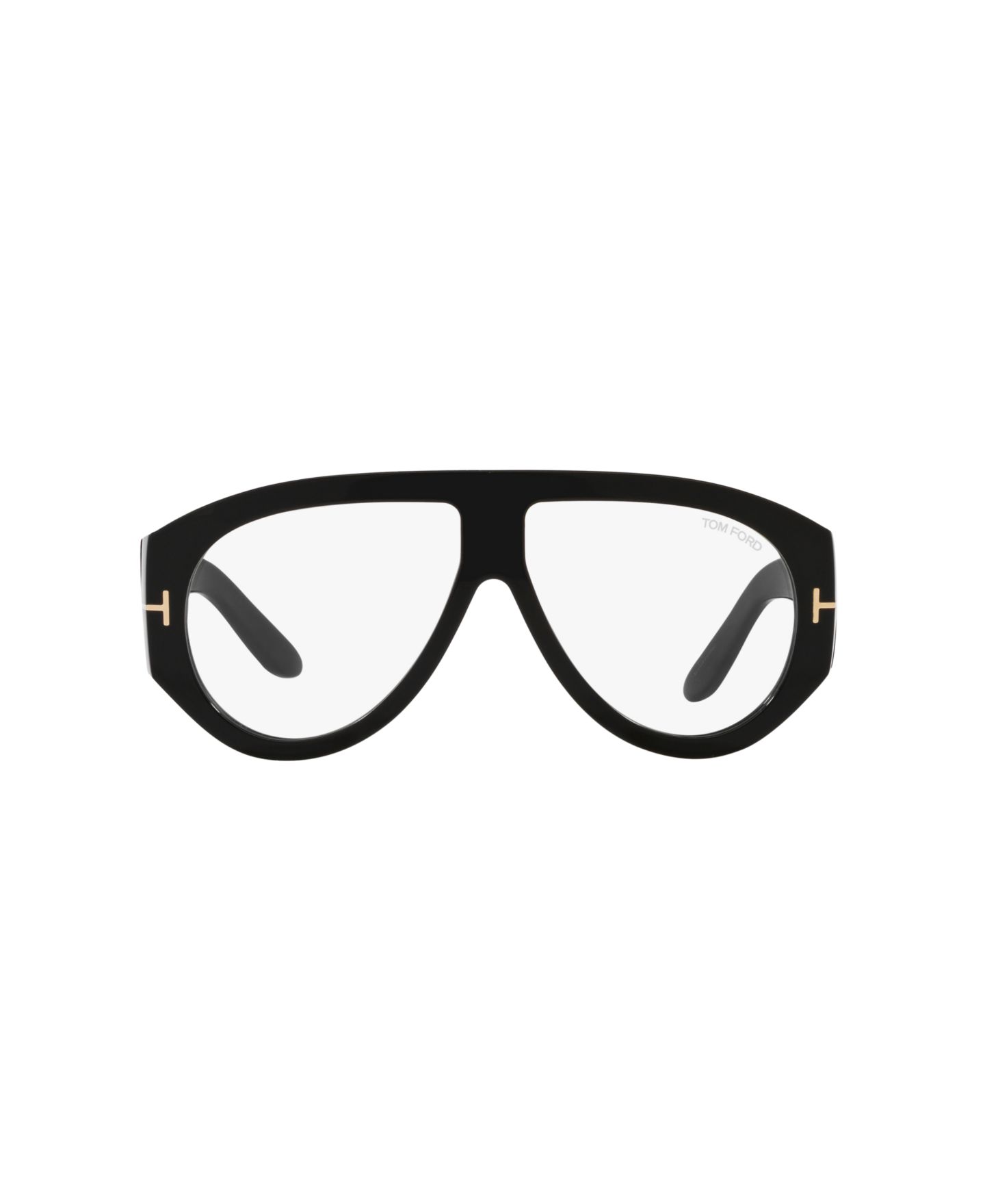 Мужские очки Tom Ford Man Pilot/Aviator Plastic FT5958-B Eyeglasses, цвет: Чёрный блестящий — фото 2
