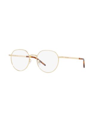 Saint Laurent Unisex Round Metal Sl 647/F Eyeglasses - Gold