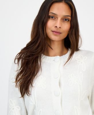 Women's Soutache-Trim Cropped Cardigan, Macy's Exclusive 