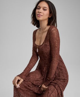 Women's Lace Scoop-Neck Maxi Dress, Macy's Exclusive