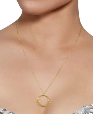 Circle 18" Pendant Necklace in 10k Yellow Gold