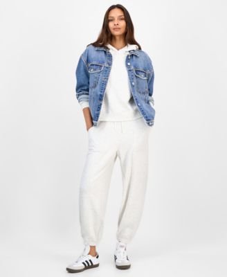 Petite Cozy Drawstring-Waist Barrel-Leg Pants, Macy's Exclusive