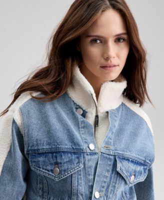Women's Fleece Denim Jacket, Macy's Exclusive