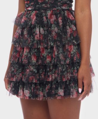 Juniors' Strapless Straight-Neck Fit & Flare Dress