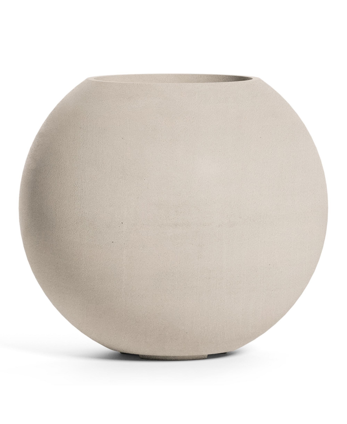 Orbo Globe Sphere Planter - 29.5 in x 29.5 in x 26.2 in - Grey Stone - Open grey