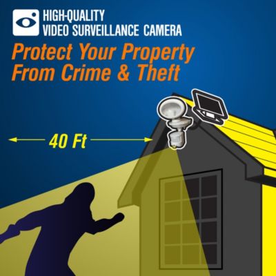 SOLAR SECURITY VIDEO CAMERA AND SPOTLIGHT - BLACK