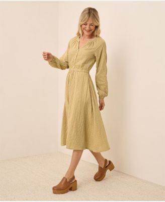 Organic Cotton Coastal Double Gauze Poet Sleeve Dress