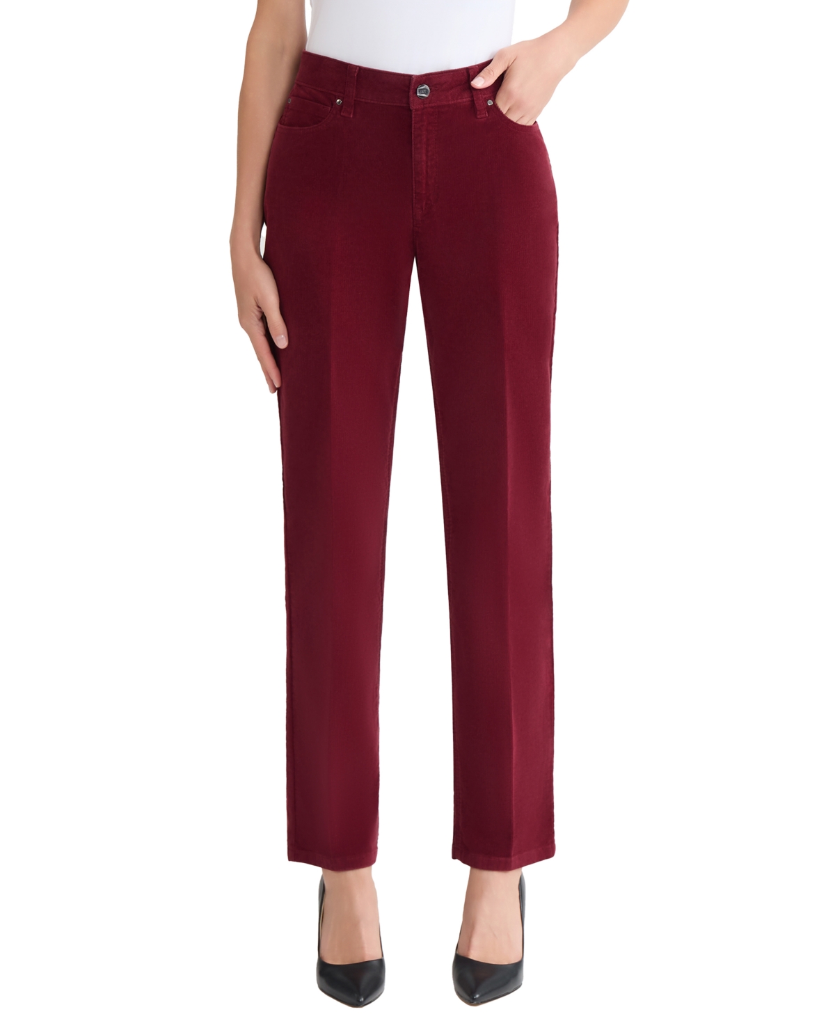 Jones New York Lexington Straight Leg Jeans In Red