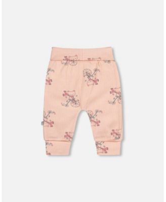 Baby Girl Cotton Evolutive Pant Pink Cat Print - Baby