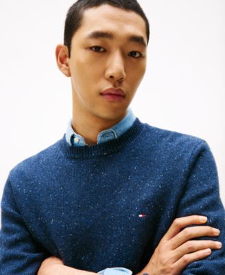 Men's Lambswool Blend Donegal Crewneck Sweater