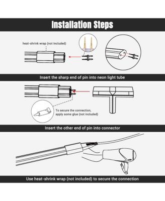 2 Pin Connectors Accessories T Shape with Pin for 7x14mm Neon Rope Light