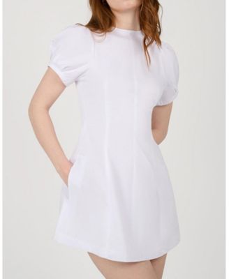 Puff Sleeve Peplum Mini Dress