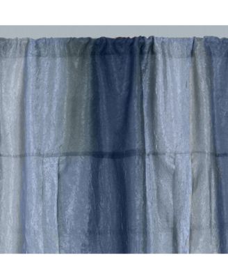 Ombre Crushed Satin Sheer Single Window Curtains & Valances - 50 in. W x 63 in. L Single Tie Up Shade